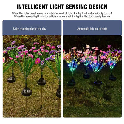 Solar Garden Lights LED Flower Stake Lamp Waterproof Decor - Inside The Bars