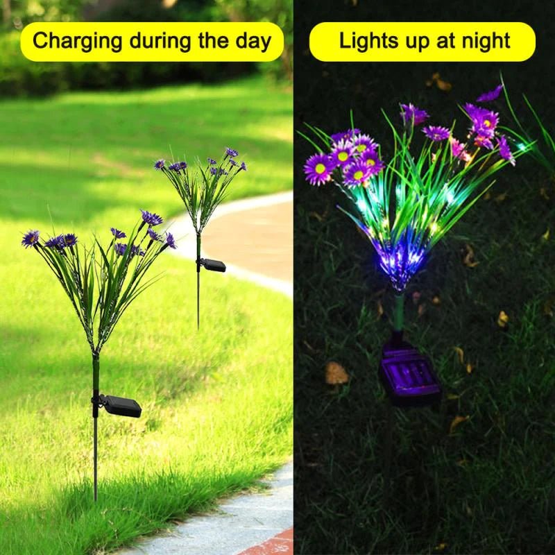 Solar Garden Lights LED Flower Stake Lamp Waterproof Decor - Inside The Bars