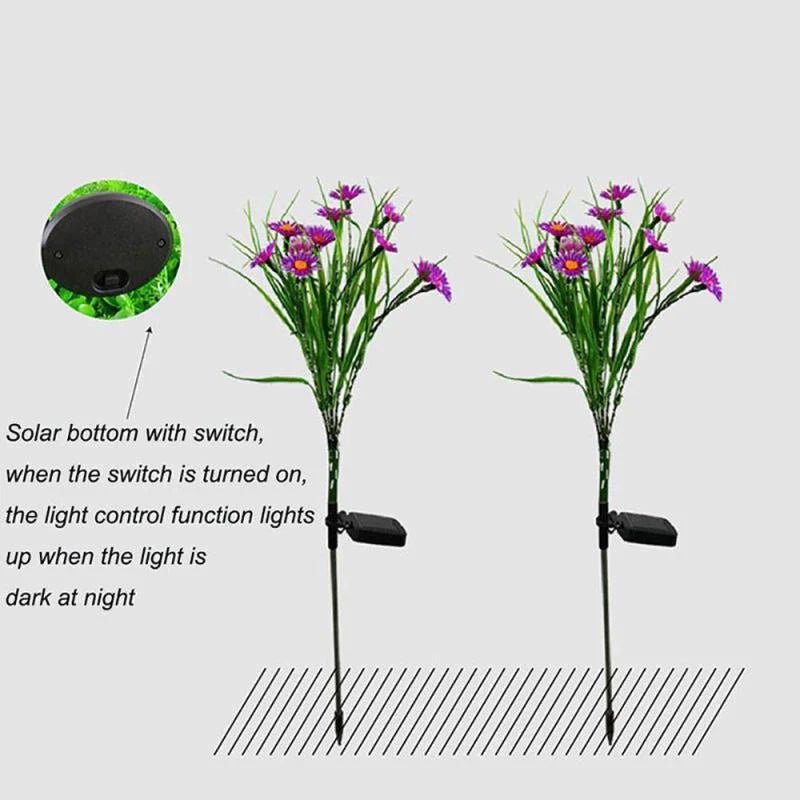 Solar Garden Lights LED Flower Stake Lamp Waterproof Decor - Inside The Bars
