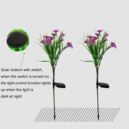 Solar Garden Lights LED Flower Stake Lamp Waterproof Decor - Inside The Bars