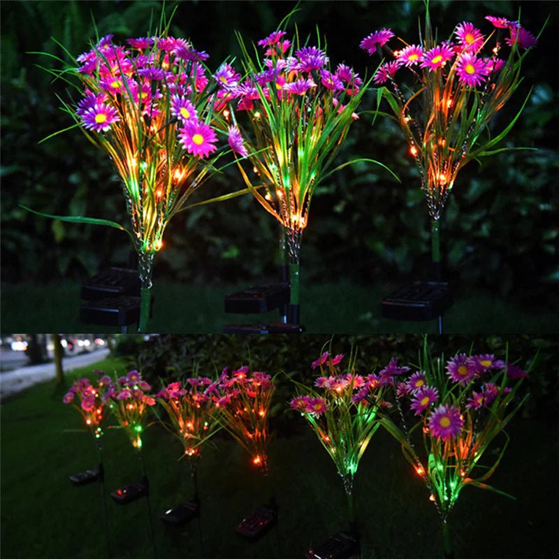 Solar Garden Lights LED Flower Stake Lamp Waterproof Decor - Inside The Bars