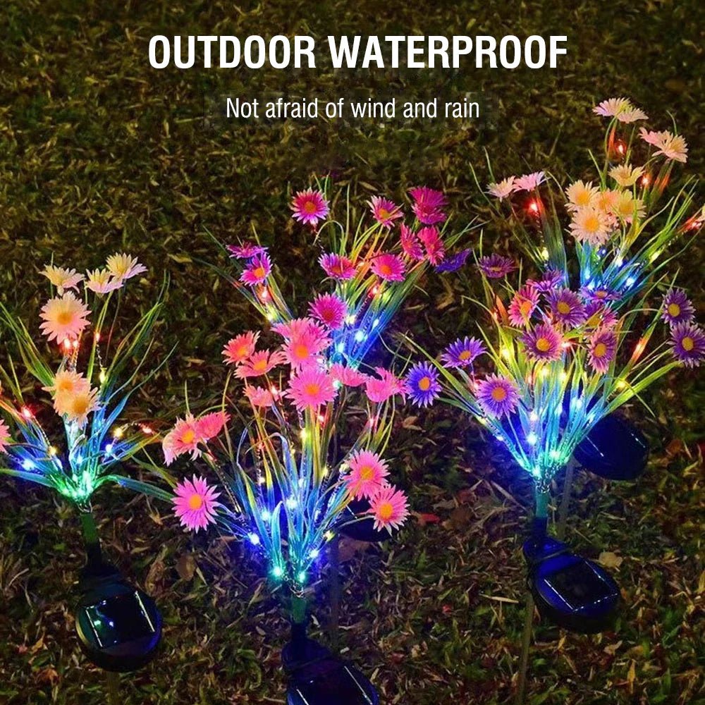 Solar Garden Lights LED Flower Stake Lamp Waterproof Decor - Inside The Bars