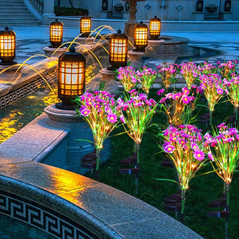 Solar Garden Lights LED Flower Stake Lamp Waterproof Decor - Inside The Bars