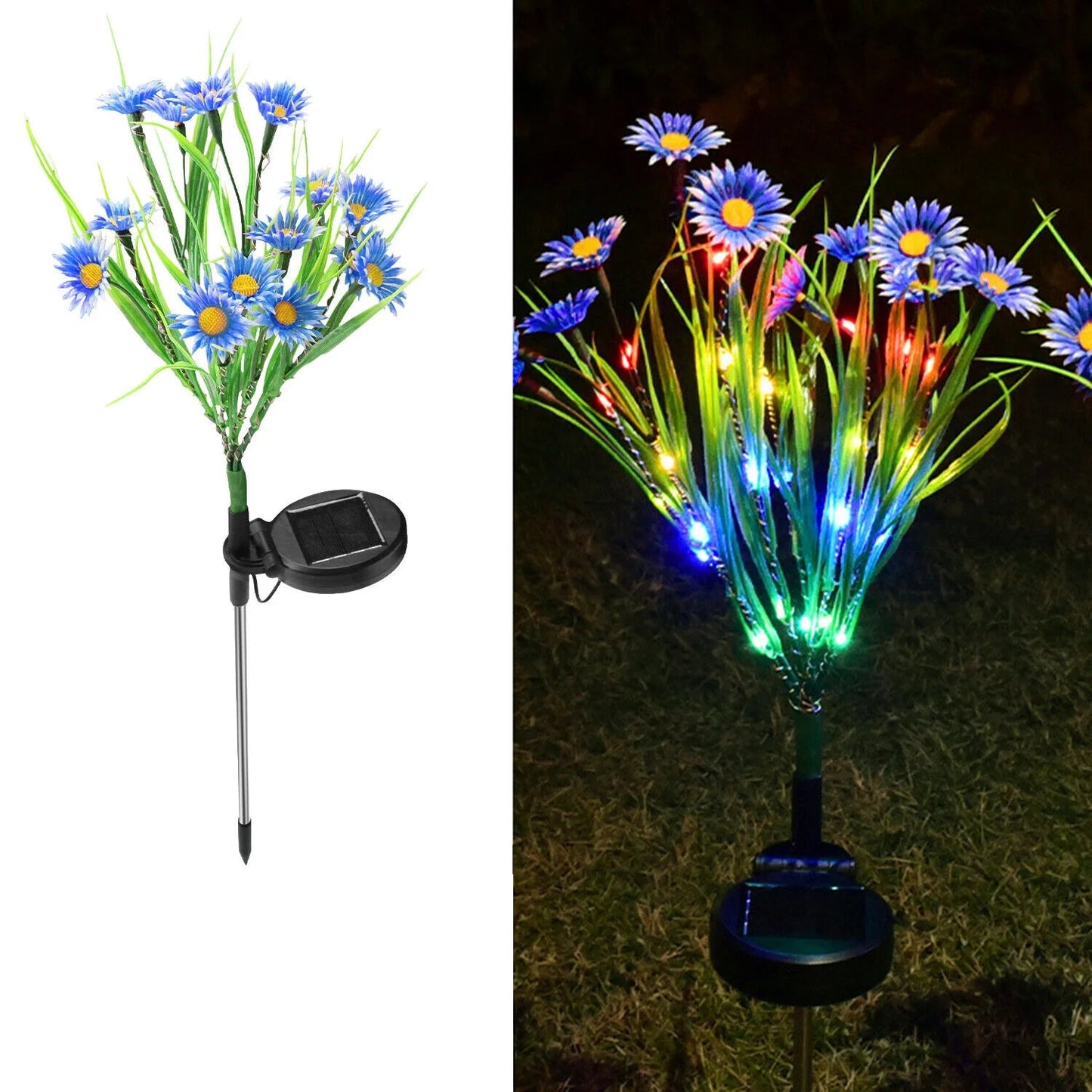 Solar Garden Lights LED Flower Stake Lamp Waterproof Decor - Inside The Bars