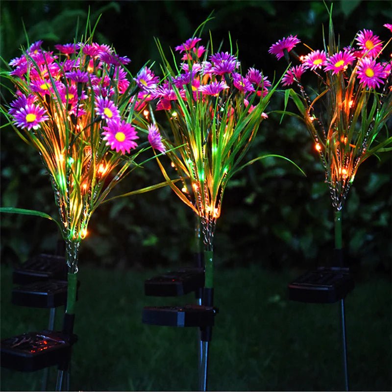 Solar Garden Lights LED Flower Stake Lamp Waterproof Decor - Inside The Bars