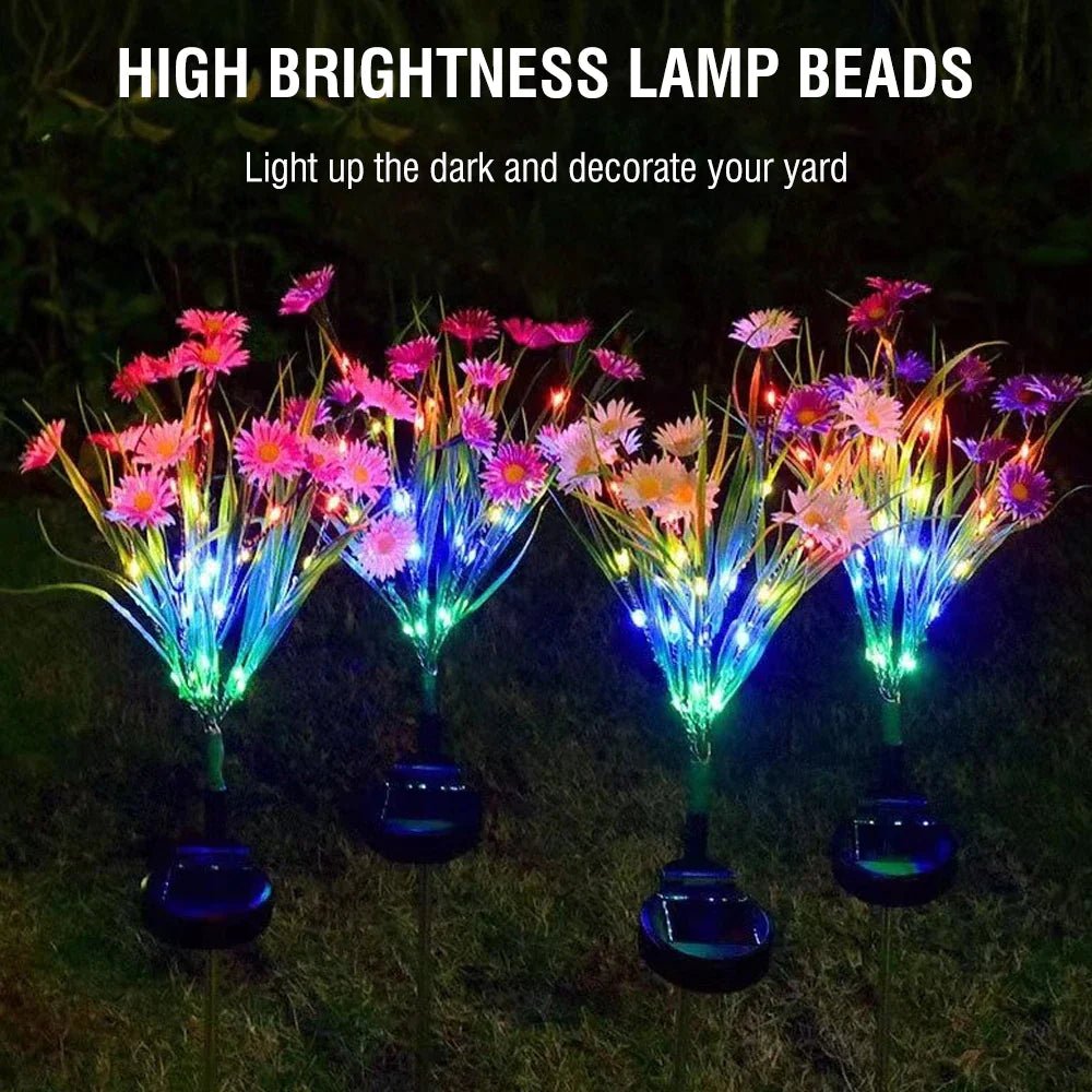 Solar Garden Lights LED Flower Stake Lamp Waterproof Decor - Inside The Bars