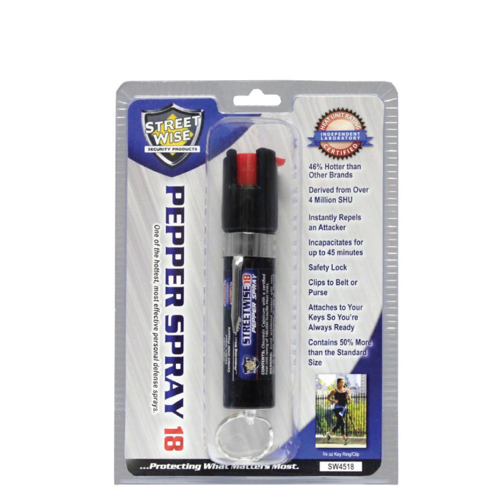 Streetwise 18 Pepper Spray 0.75 oz Keyring & Clip - Inside The Bars