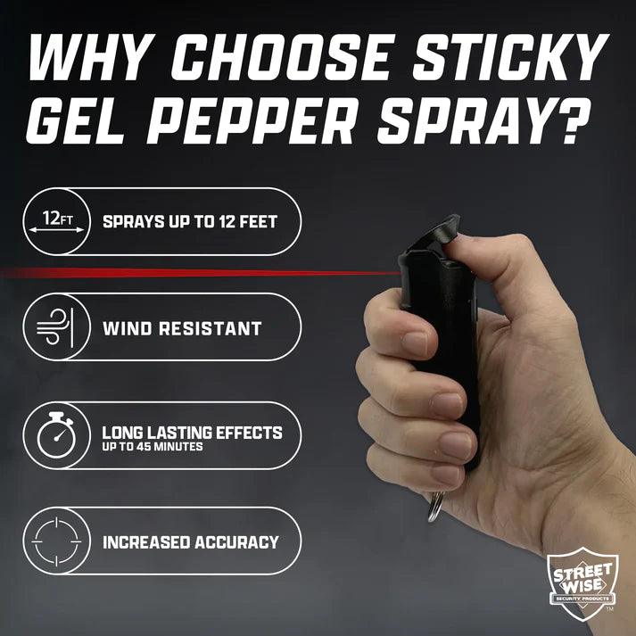 Streetwise Sticky Gel Defense Spray - 1/2 oz. Pepper Spray (3 - Pack) - Inside The Bars