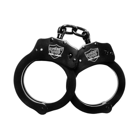 Tactical Black Nickel - Plated Steel Handcuffs - Inside The Bars