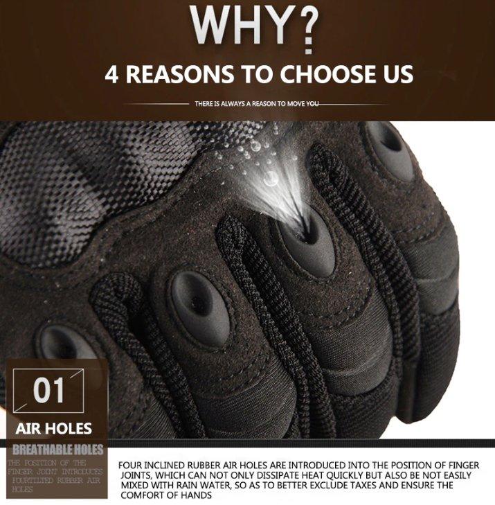 Tactical Full Finger Motocross Gloves for Motorcycle Riding - Inside The Bars