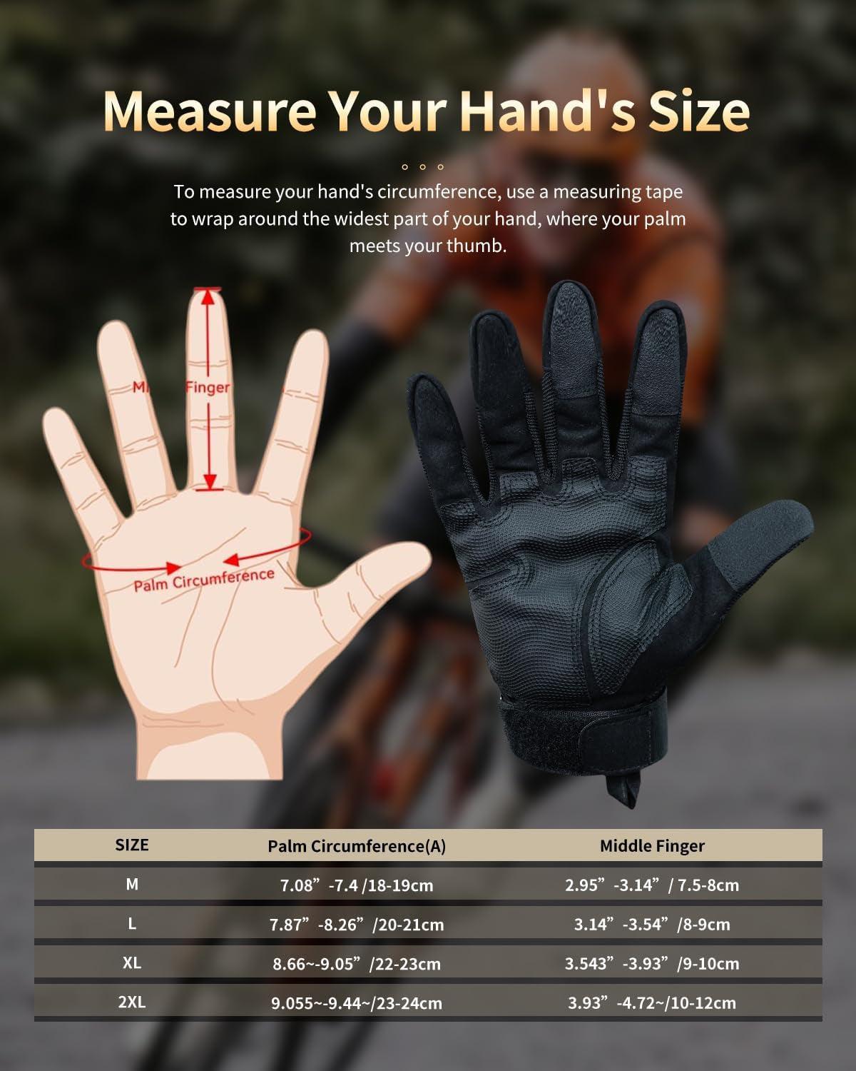 Tactical Gloves Touchscreen Motorcycle Gloves for Men Women - Inside The Bars