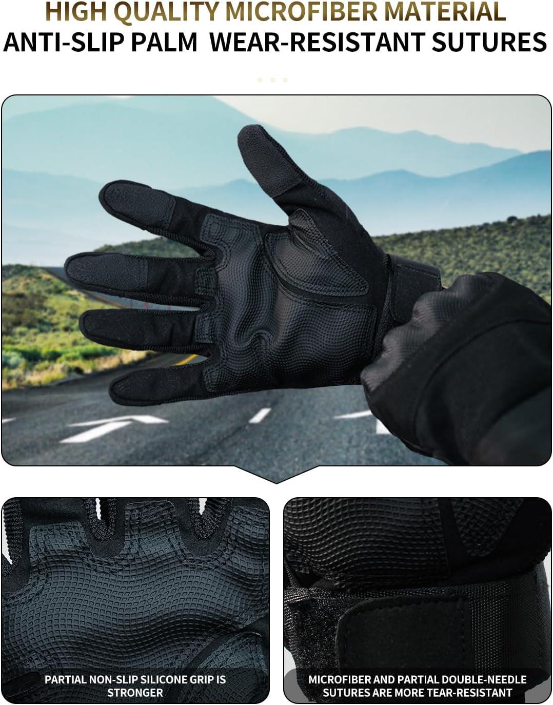 Tactical Gloves Touchscreen Motorcycle Gloves for Men Women - Inside The Bars