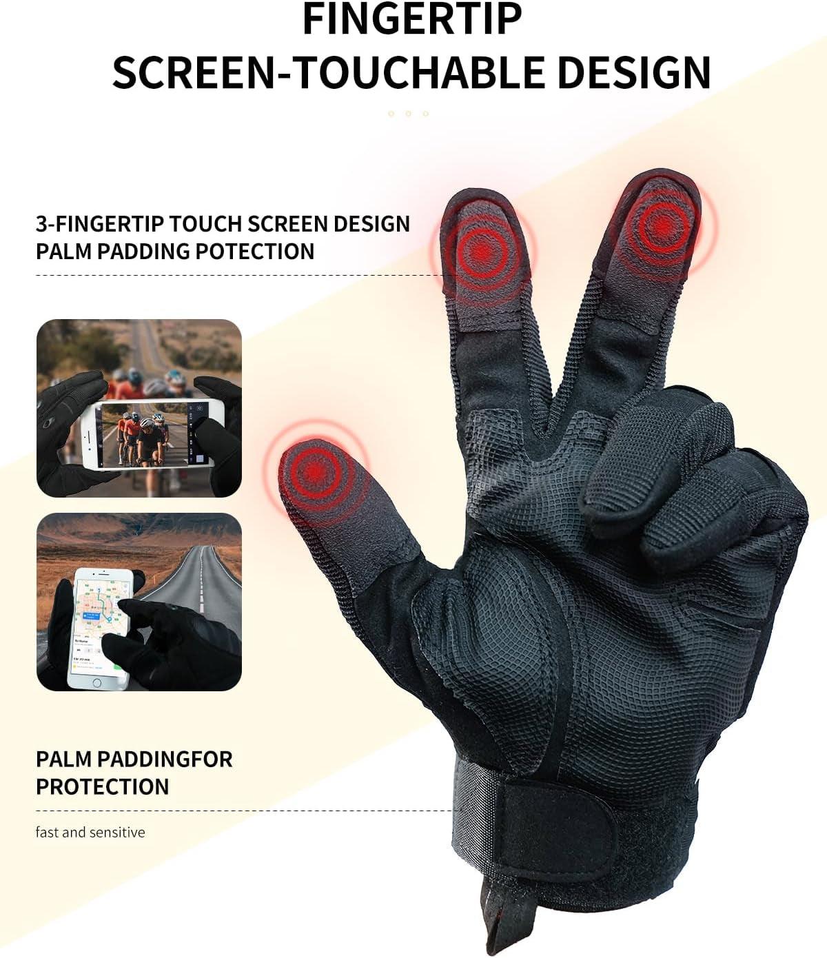 Tactical Gloves Touchscreen Motorcycle Gloves for Men Women - Inside The Bars
