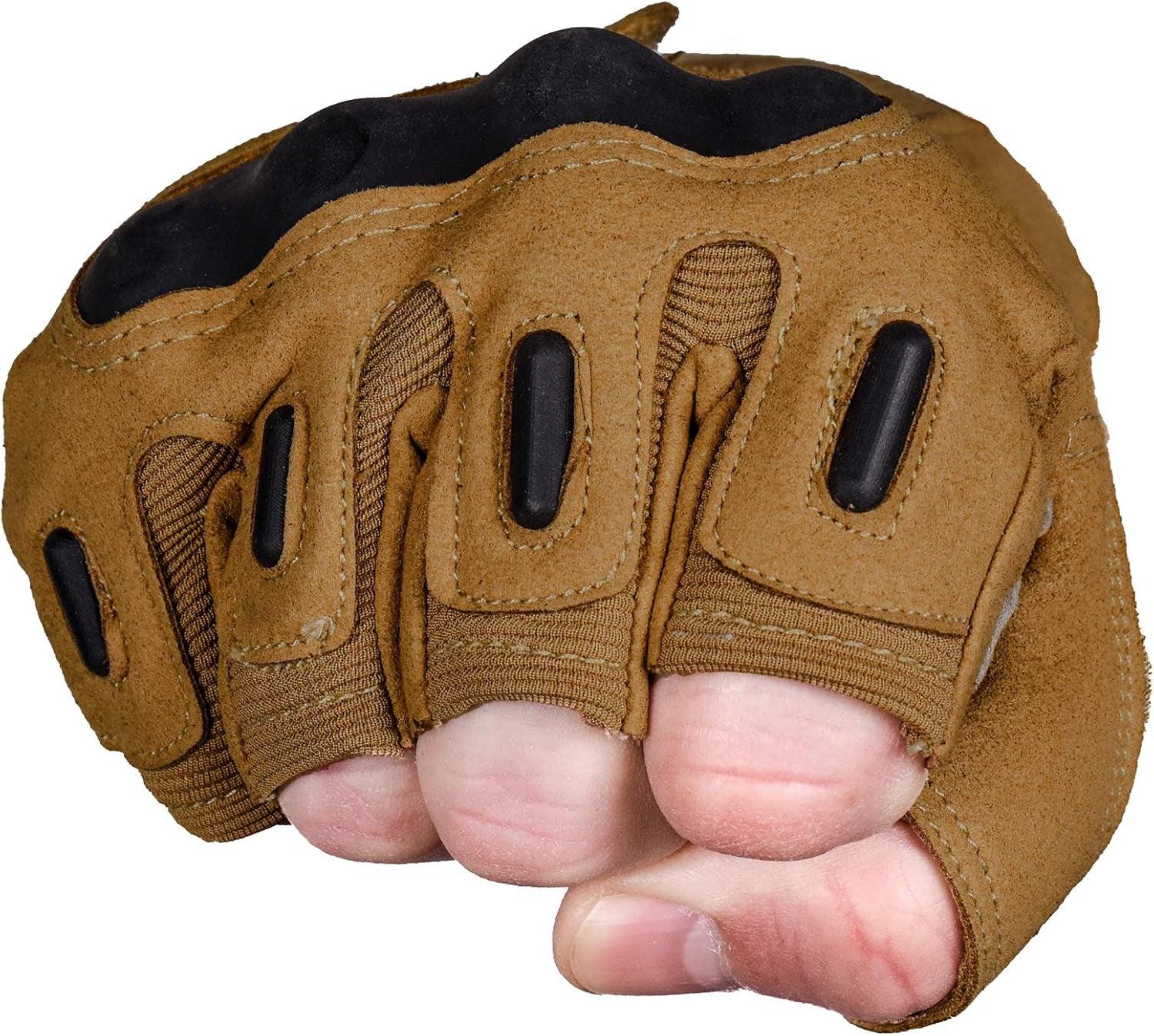 Tactical Titanops Fingerless Knuckle Gloves for Motorcycle, Hunting, and Outdoor Activities - Inside The Bars