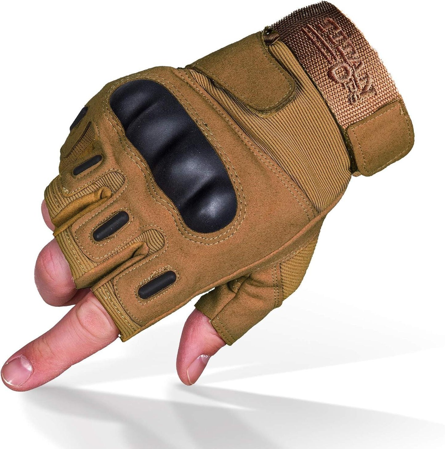 Tactical Titanops Fingerless Knuckle Gloves for Motorcycle, Hunting, and Outdoor Activities - Inside The Bars