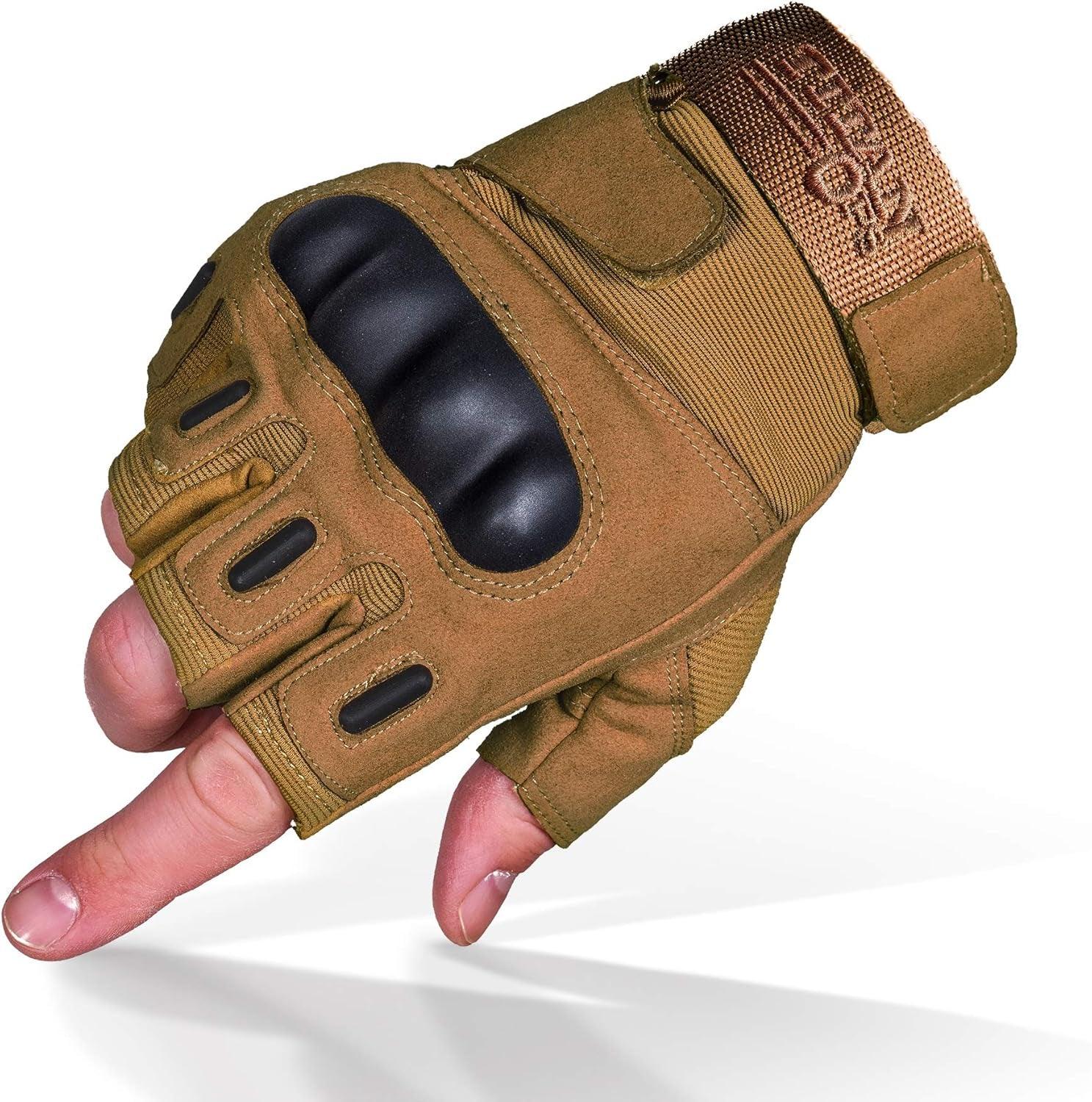 Tactical Titanops Fingerless Knuckle Gloves for Motorcycle, Hunting, and Outdoor Activities - Inside The Bars