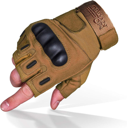 Tactical Titanops Fingerless Knuckle Gloves for Motorcycle, Hunting, and Outdoor Activities - Inside The Bars