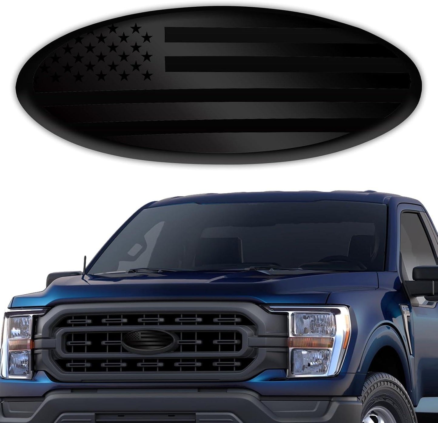 Tailgate Emblem for Ford F150 F250 F350 Silver American Flag - Inside The Bars