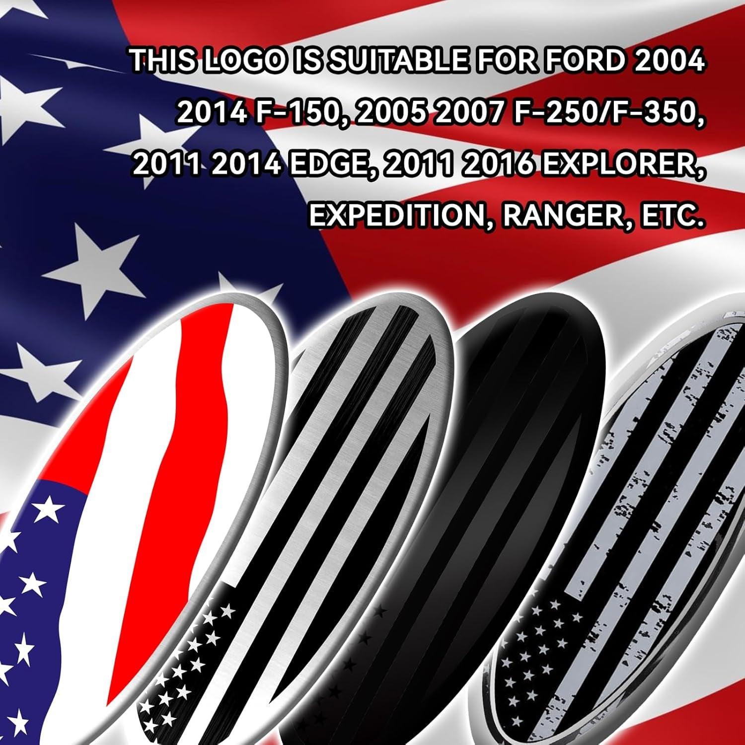 Tailgate Emblem for Ford F150 F250 F350 Silver American Flag - Inside The Bars