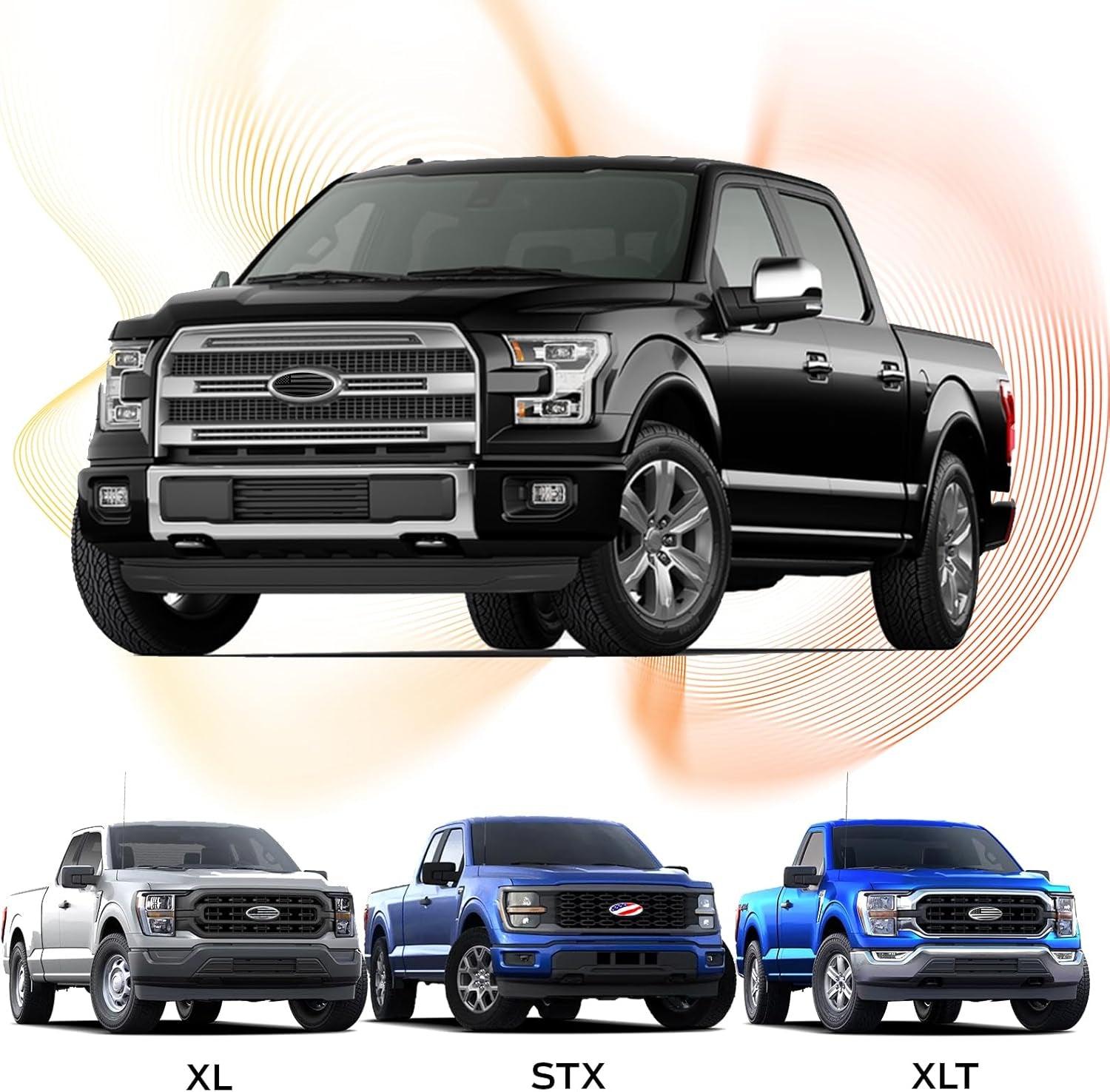 Tailgate Emblem for Ford F150 F250 F350 Silver American Flag - Inside The Bars