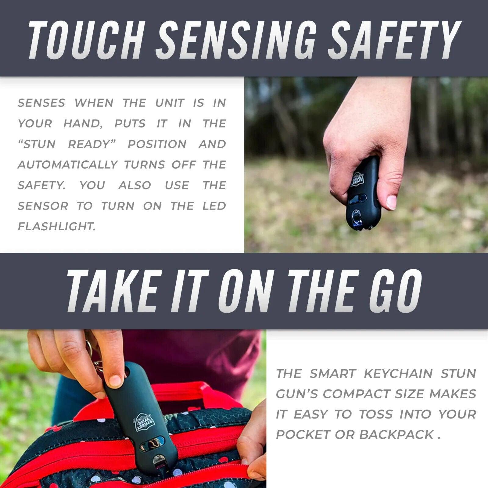 Teal SMART 24 Million Volt Keychain Stun Gun - Inside The Bars