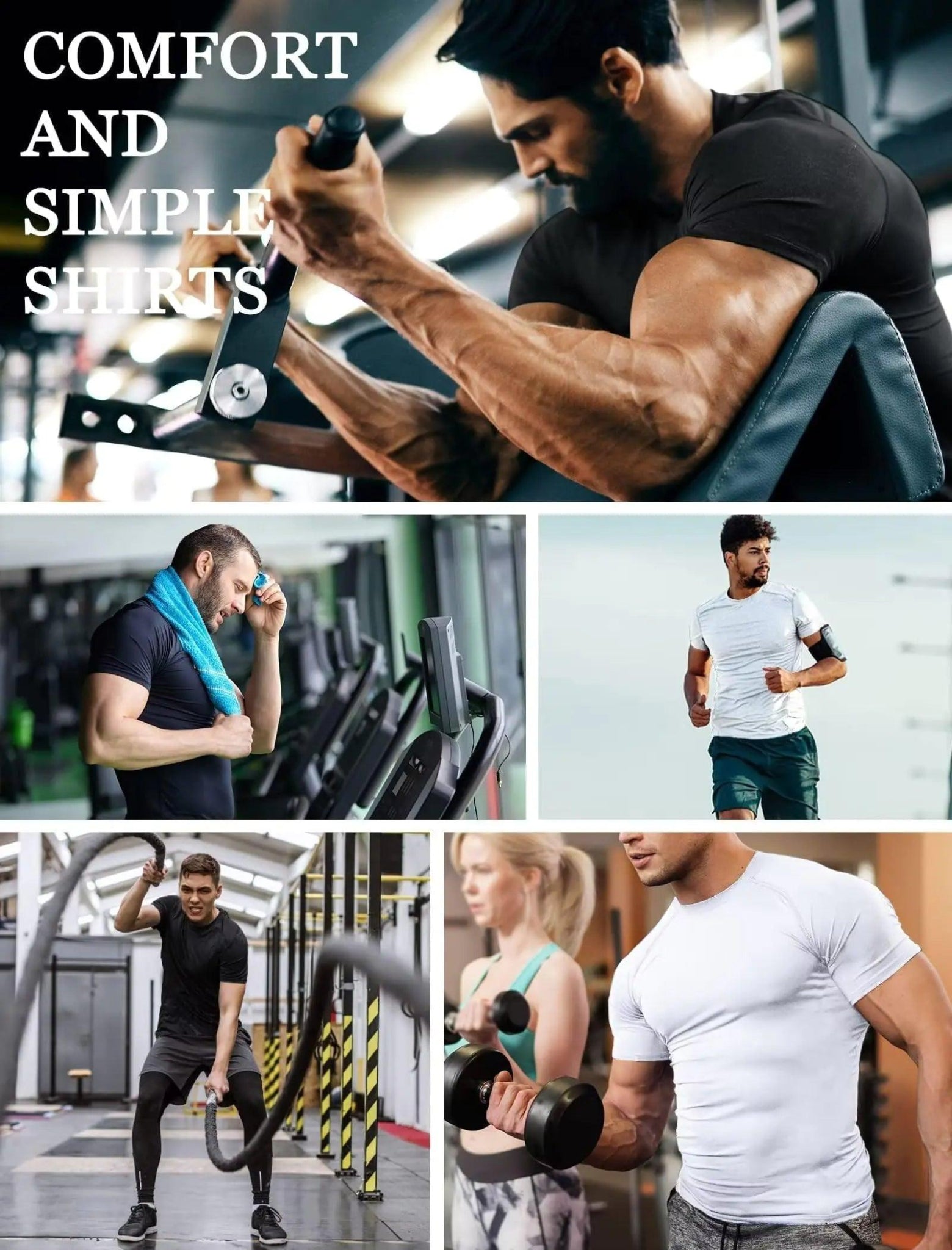 TELALEO Men's Athletic Compression Short Sleeve T-Shirt 6 - Pack - Inside The Bars