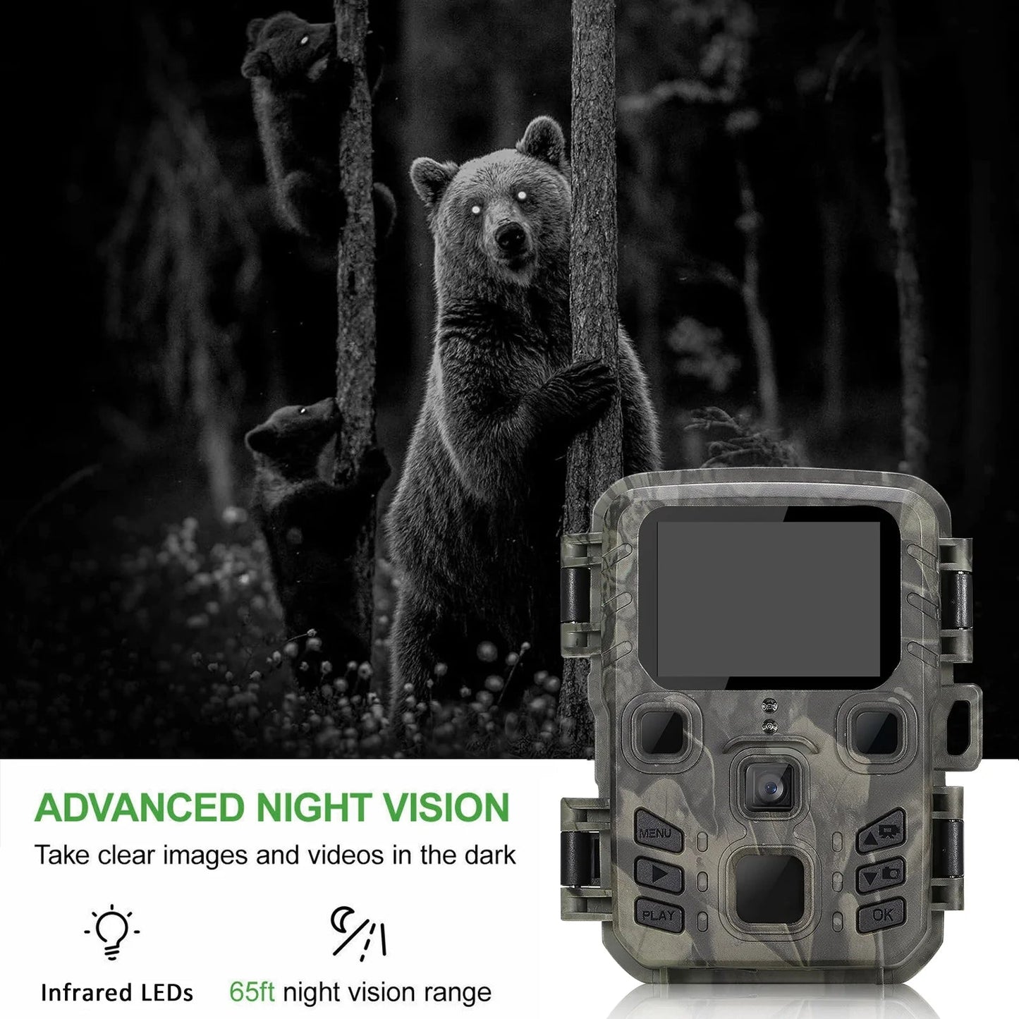 Trail Camera 2 Pack 24MP 1080P Mini Game Camera HD - Inside The Bars