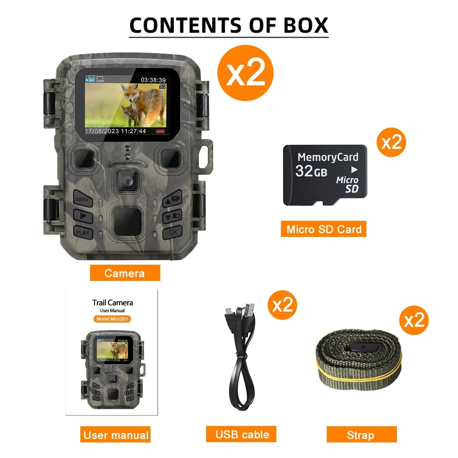 Trail Camera 2 Pack 24MP 1080P Mini Game Camera HD - Inside The Bars