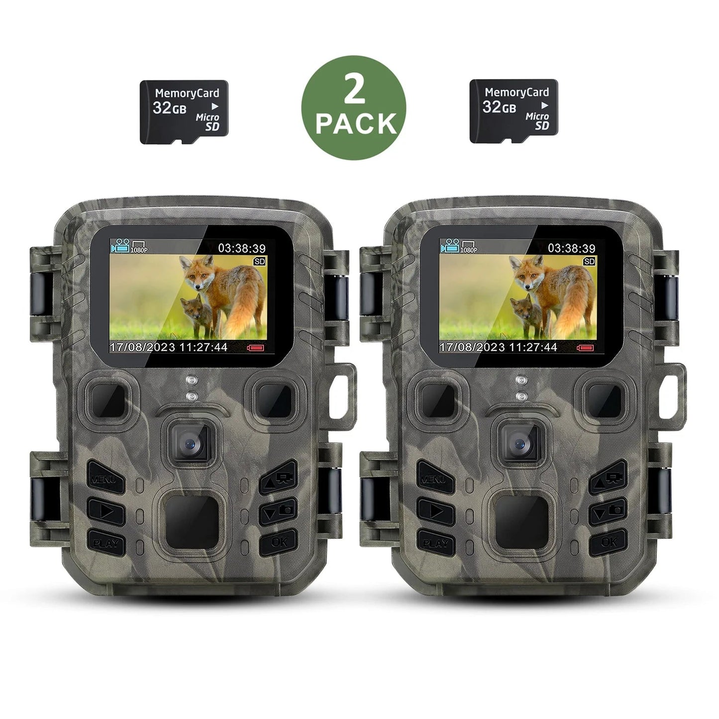 Trail Camera 2 Pack 24MP 1080P Mini Game Camera HD - Inside The Bars