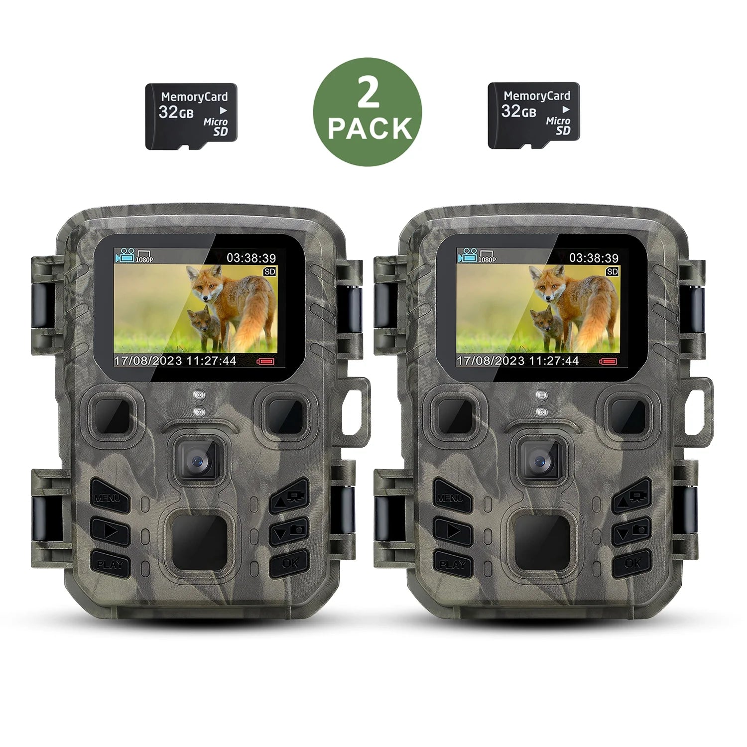 Trail Camera 2 Pack 24MP 1080P Mini Game Camera HD - Inside The Bars