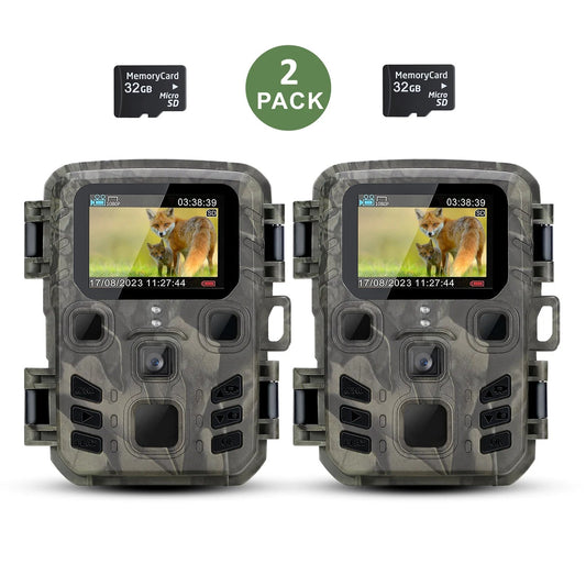 Trail Camera 2 Pack 24MP 1080P Mini Game Camera HD - Inside The Bars