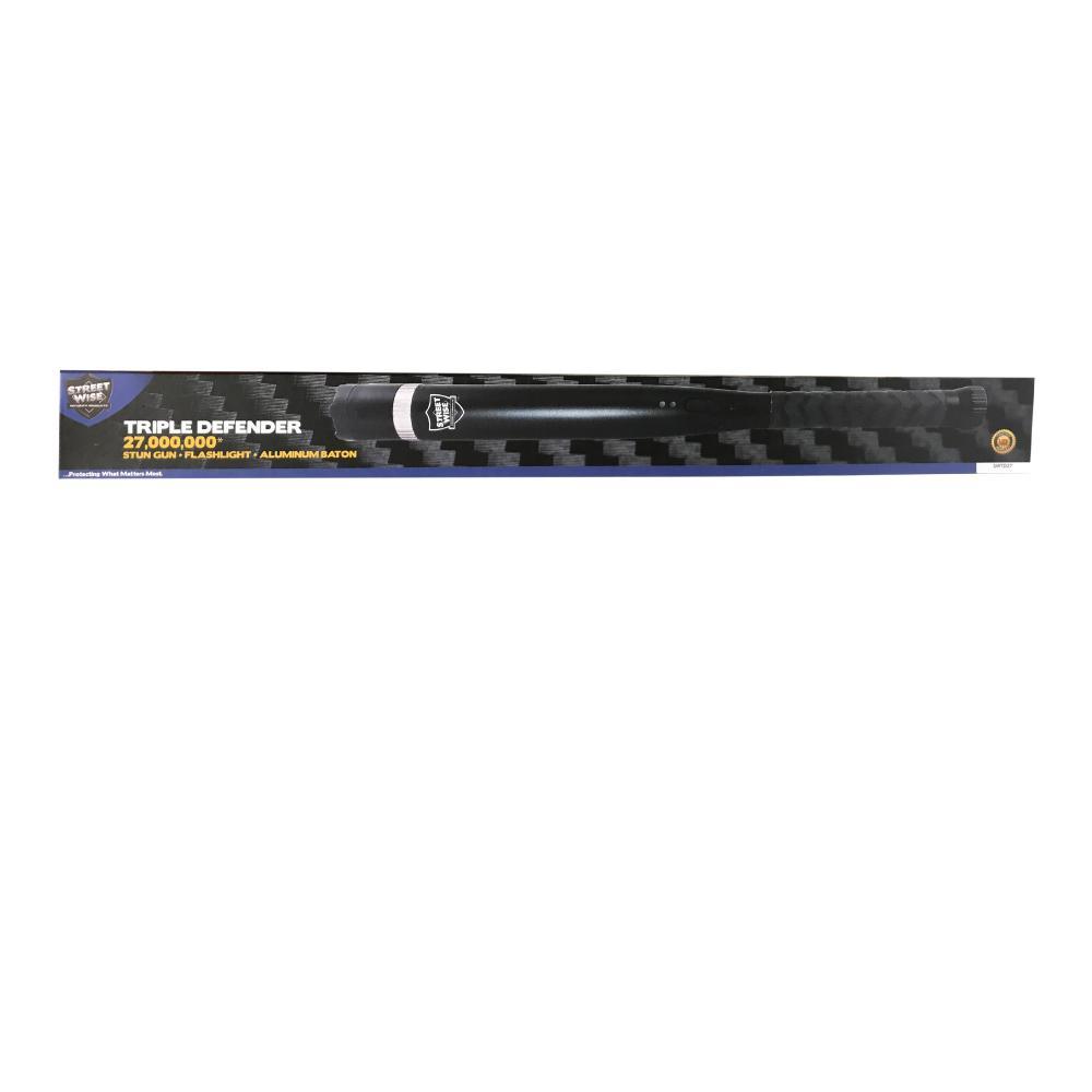 Triple Defender 27,000,000* Stun Baton Flashlight - Inside The Bars