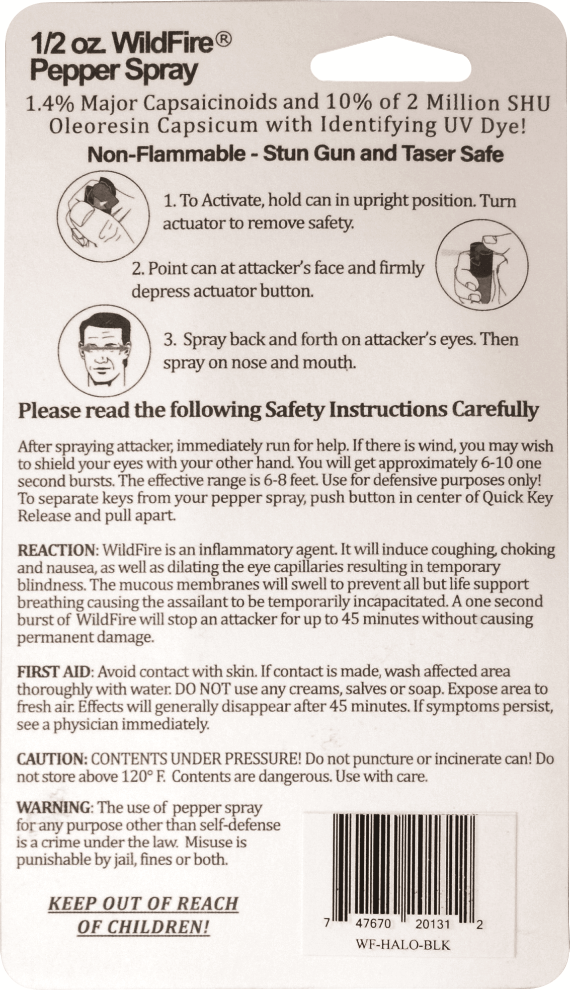 Ultimate Defense WildFire Pepper Spray - Inside The Bars