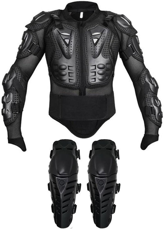 Ultimate Full Body Motorcycle Protective Gear Set with Adjustable Knee Pads and Chest Armor for Outdoor Sports - Inside The Bars