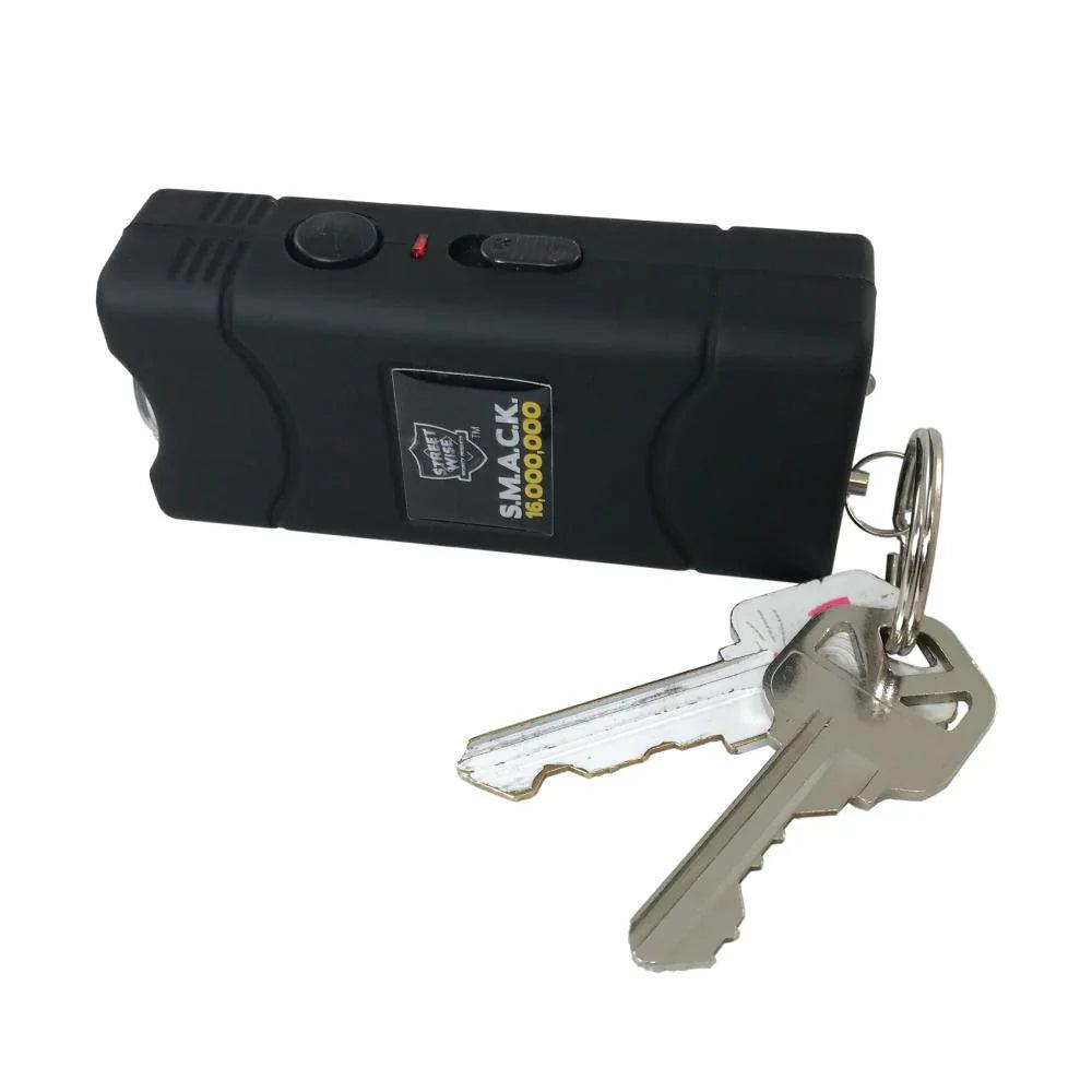 Ultimate Women's Safety Keychain - Stun Gun, Pepper Spray Gel & LED Flashlight Combo, USB Rechargeable, Stylish Black & Hot Pink Design - Inside The Bars