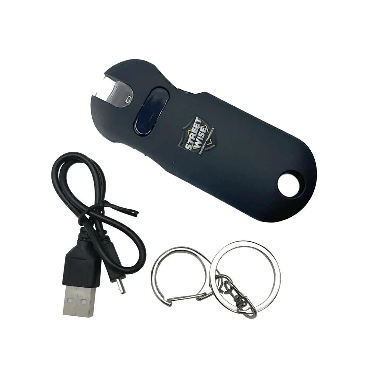 Ultra Compact 24 Million Volt Keychain Stun Gun - Black - Inside The Bars