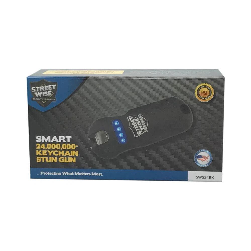 Ultra Compact 24 Million Volt Keychain Stun Gun - Black - Inside The Bars