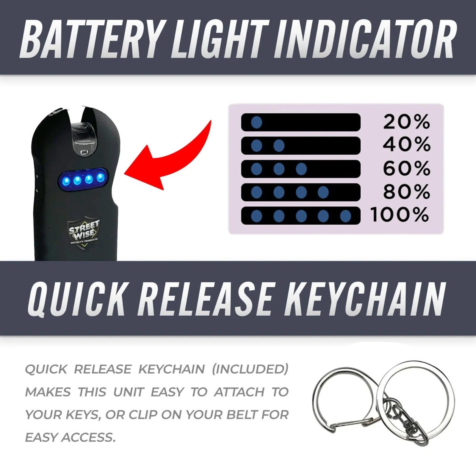 Ultra Compact 24 Million Volt Keychain Stun Gun - Black - Inside The Bars