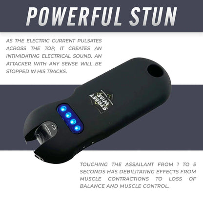 Ultra Compact 24 Million Volt Keychain Stun Gun - Black - Inside The Bars