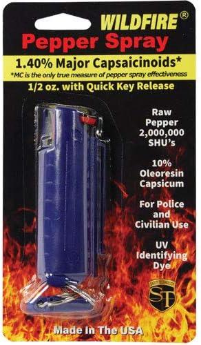 Ultra Strong WildFire 1.4% MC 1/2 oz Pepper Spray with Halo Holster - Blue - Inside The Bars