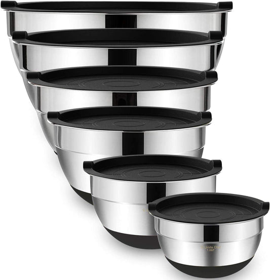 Umite Chef Mixing Bowls with Airtight Lids 6 Piece Set - Inside The Bars