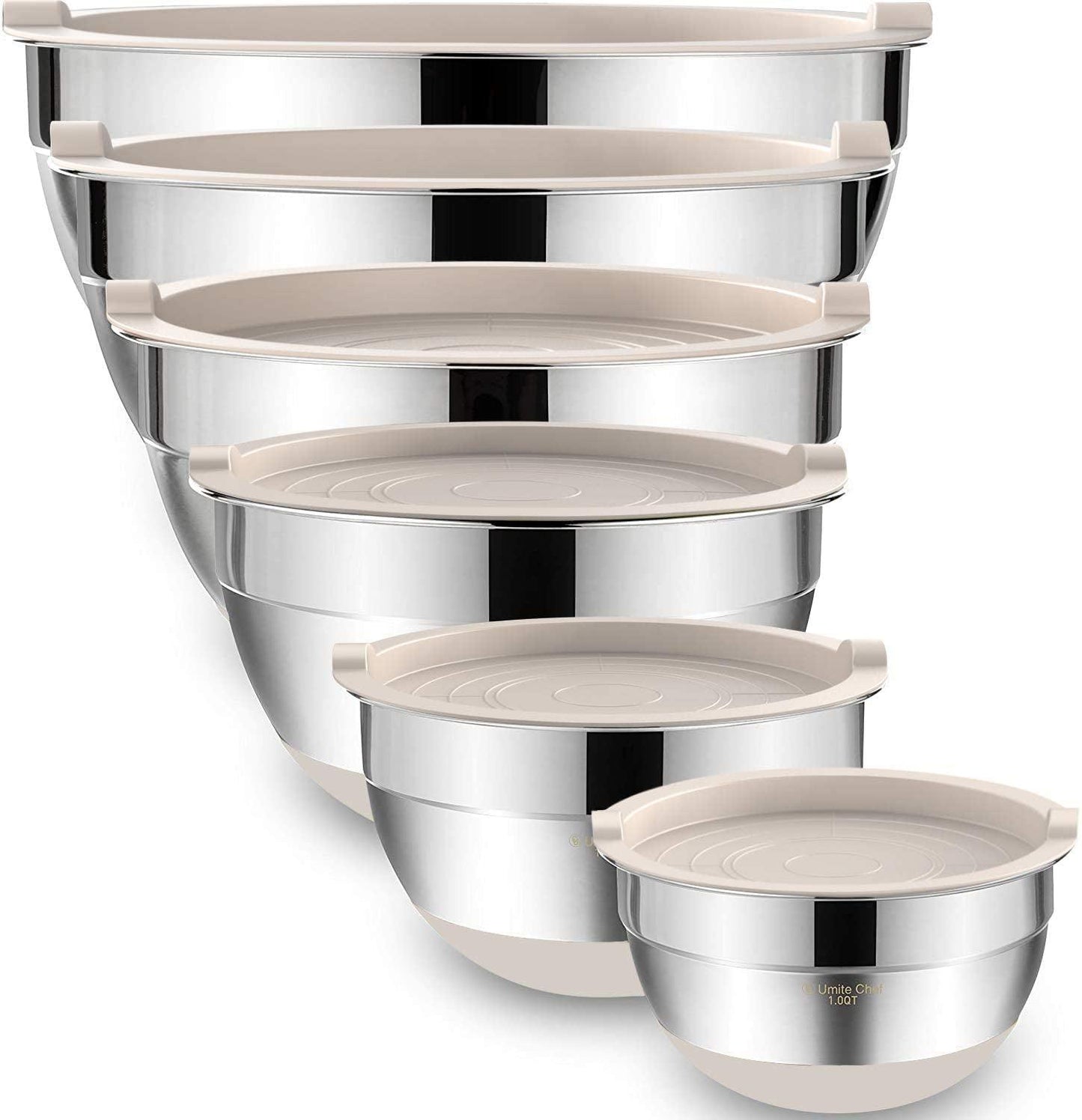 Umite Chef Mixing Bowls with Airtight Lids 6 Piece Set - Inside The Bars
