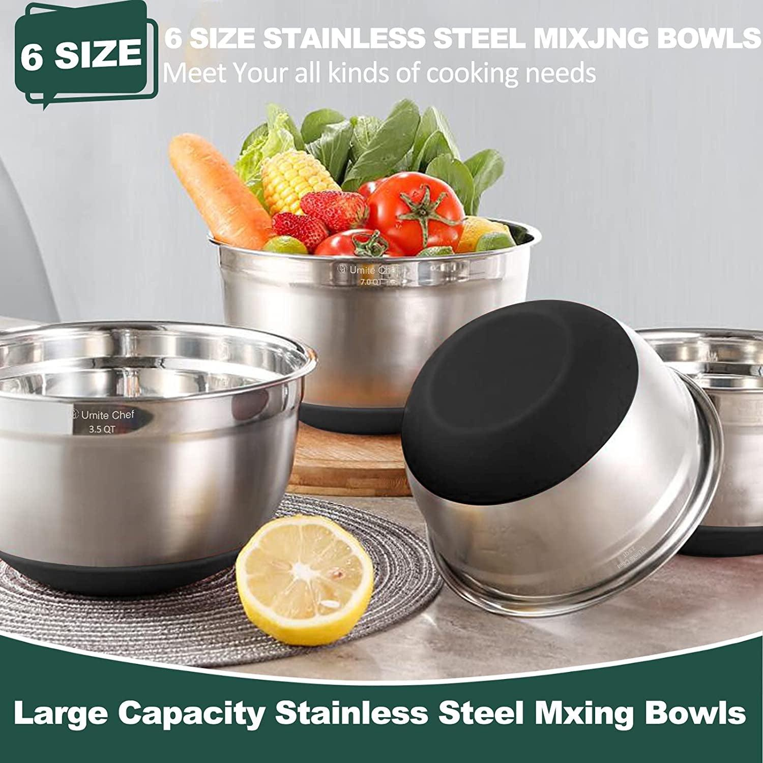 Umite Chef Mixing Bowls with Airtight Lids 6 Piece Set - Inside The Bars