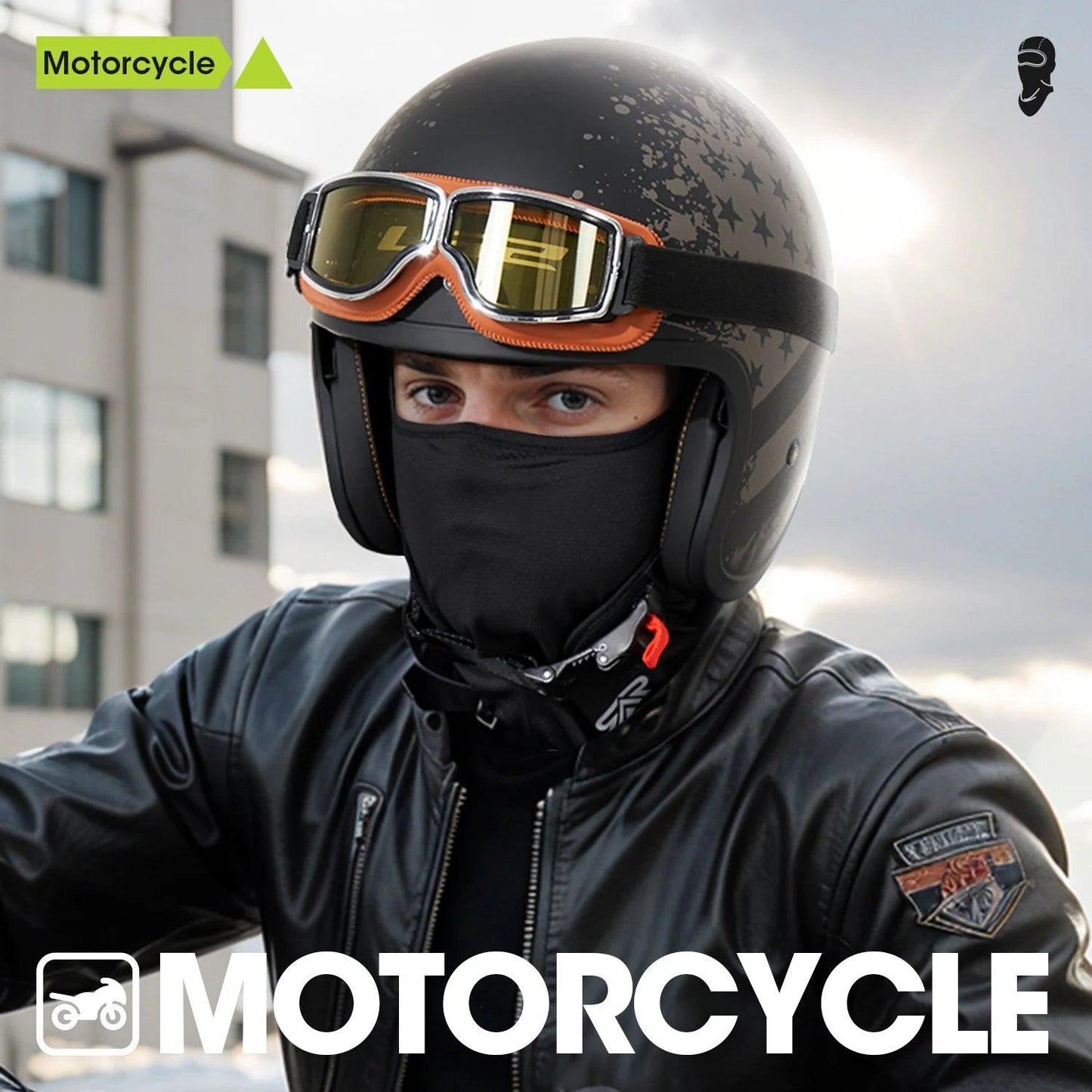 UV - Blocking 2 - Piece Balaclava Face Mask Set - Breathable Neck Gaiter for Men and Women - Ideal for Motorcycle and Cycling Sports - Inside The Bars