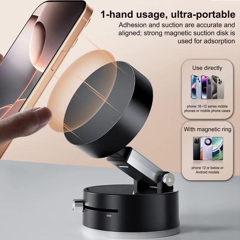 Vacuum Magnetic Suction Cup Folding Swivel Phone Stand 360 Degree Rotation Phone Holder for Iphone Car Cell Phone Bracket - Inside The Bars