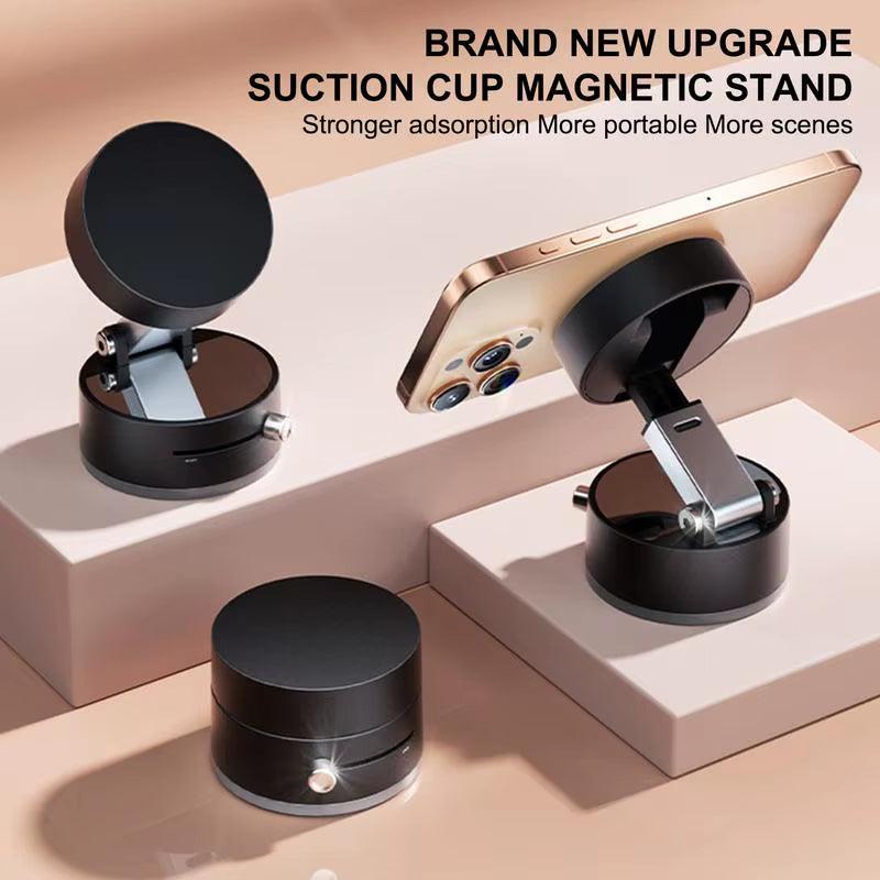 Vacuum Magnetic Suction Cup Folding Swivel Phone Stand 360 Degree Rotation Phone Holder for Iphone Car Cell Phone Bracket - Inside The Bars