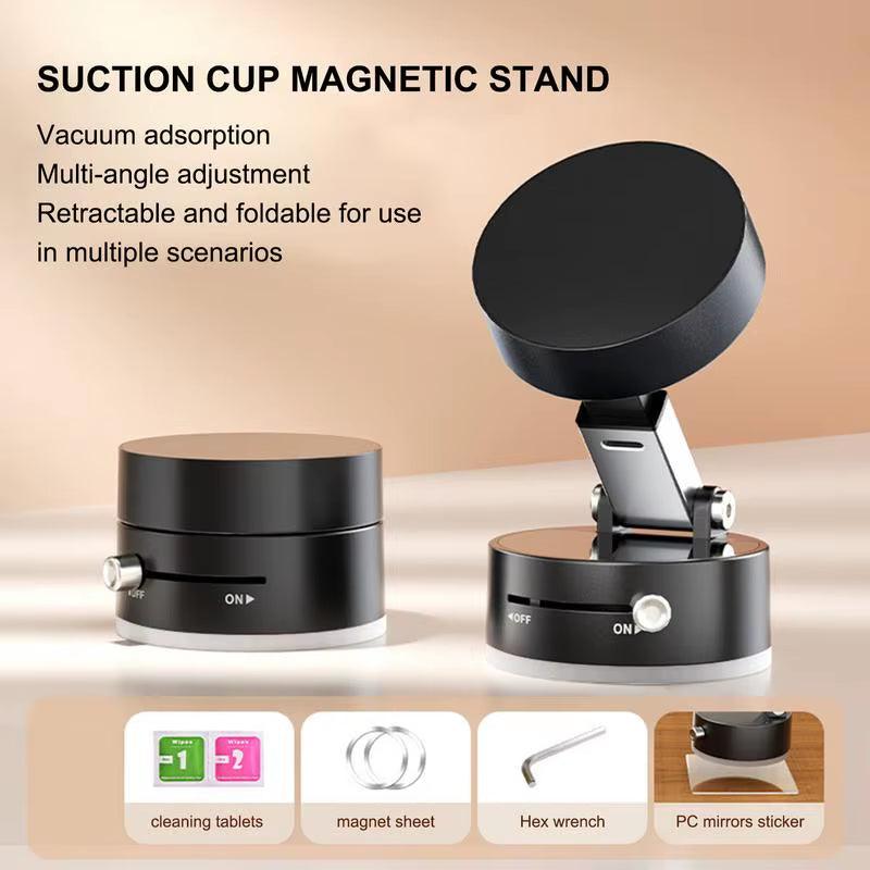 Vacuum Magnetic Suction Cup Folding Swivel Phone Stand 360 Degree Rotation Phone Holder for Iphone Car Cell Phone Bracket - Inside The Bars