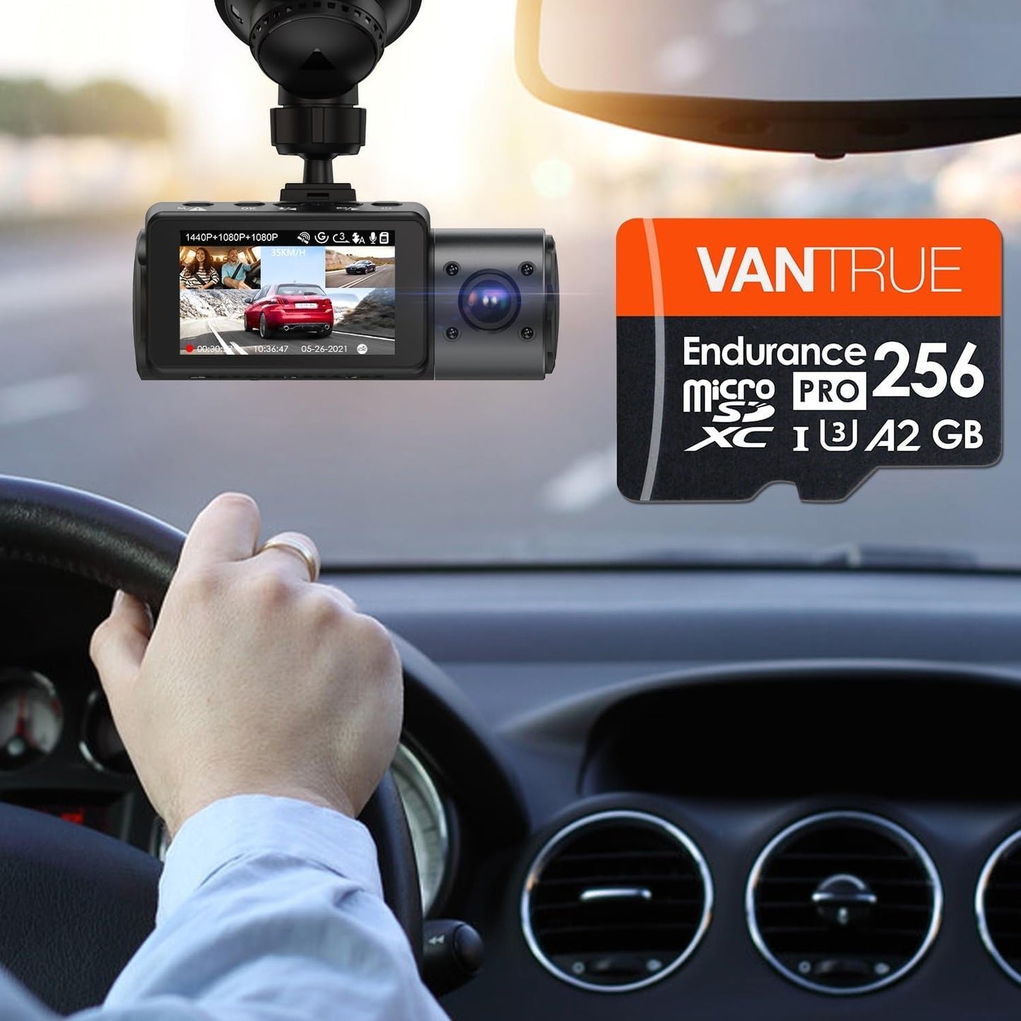 Vantrue 256GB MicroSDXC UHS - I U3 High - Speed SD Card - Inside The Bars
