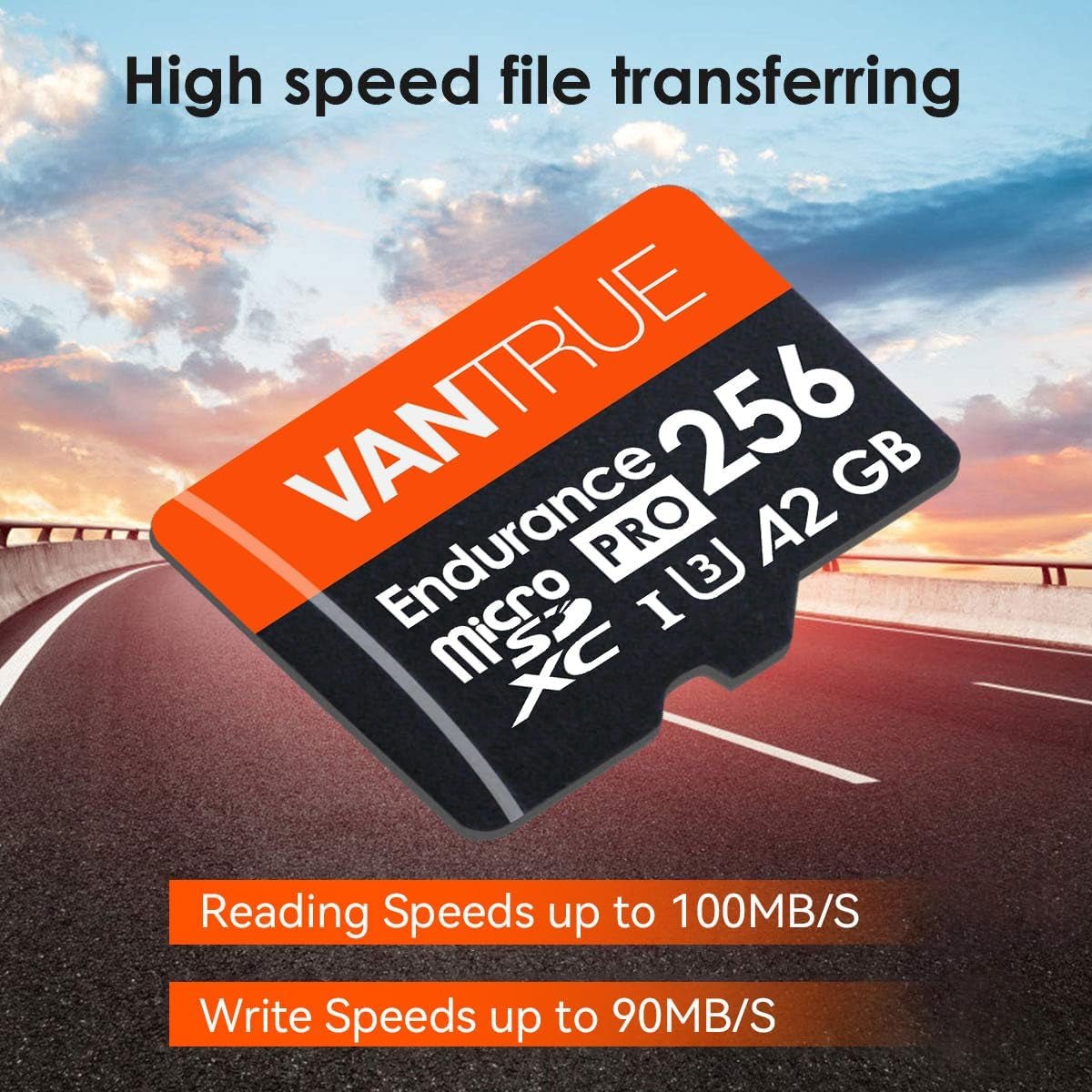 Vantrue 256GB MicroSDXC UHS - I U3 High - Speed SD Card - Inside The Bars