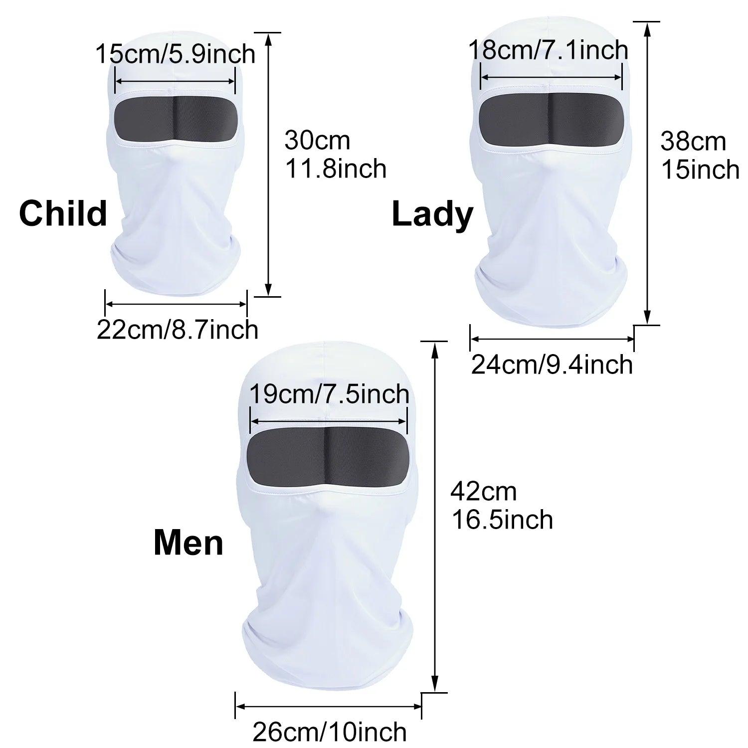 Versatile 3 - Piece Balaclava Set - Full Face Ski Mask, Cycling Cap, and Neck Gaiter for Men, Women, and Kids, UV Protection Bike Hats - Inside The Bars